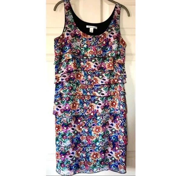 Kenneth Cole ~ Floral print tiered ruffle dress - Picture 1 of 10
